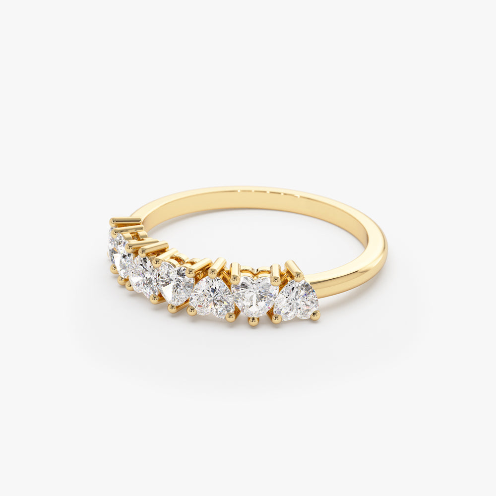 14k Heart Shape Up Down Prong Setting Diamond Ring - Geum Jewels