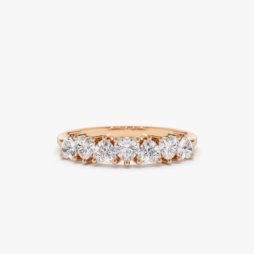 14k Heart Shape Up Down Prong Setting Diamond Ring - Geum Jewels