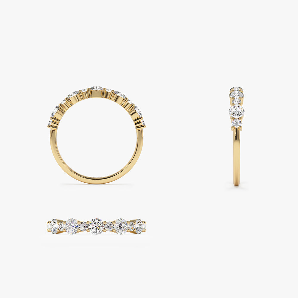 14k Round Diamond Mix Size Anniversary Ring