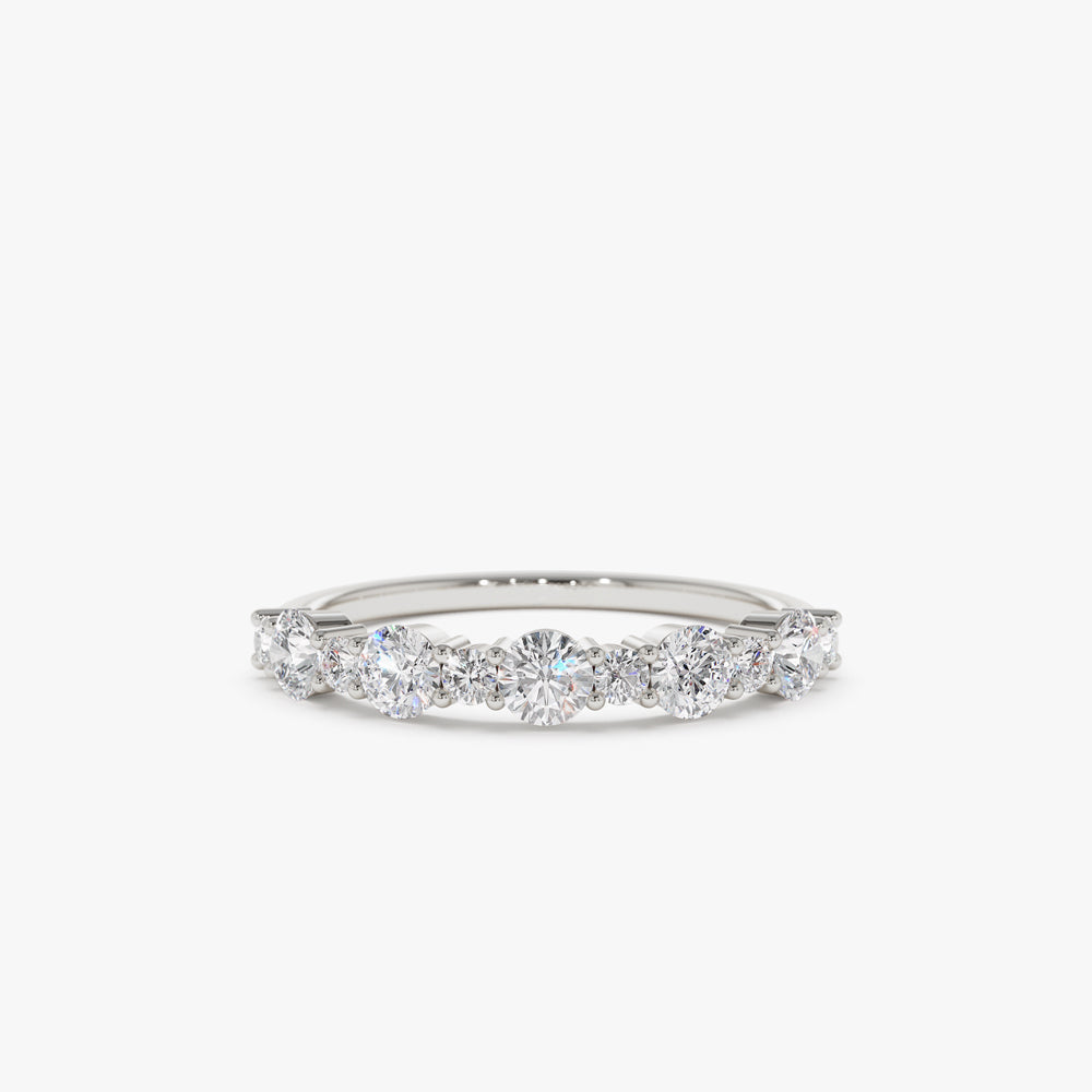 14k Round Diamond Mix Size Anniversary Ring - Geum Jewels