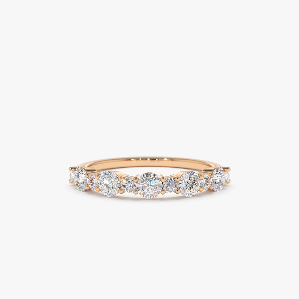 14k Round Diamond Mix Size Anniversary Ring - Geum Jewels