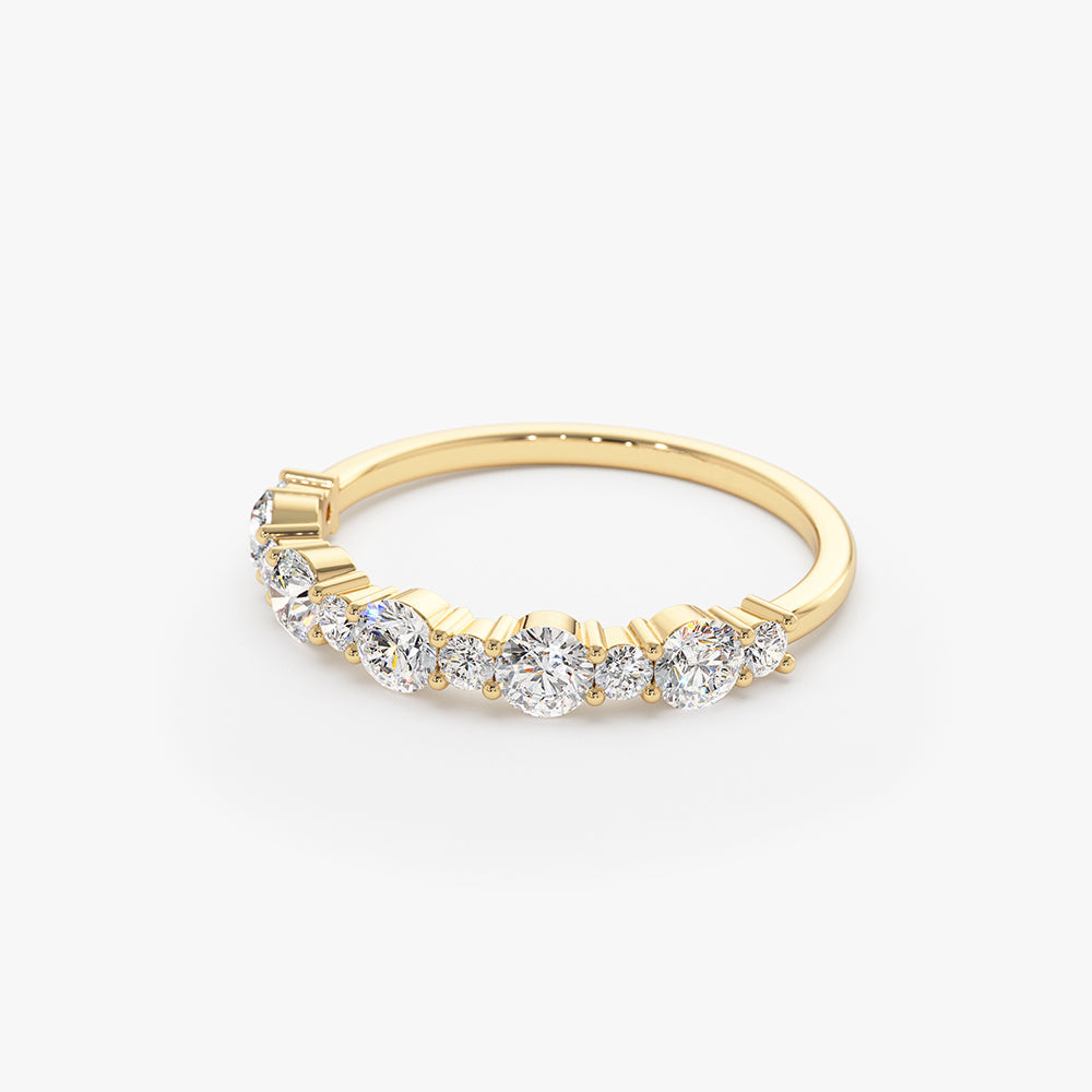 14k Round Diamond Mix Size Anniversary Ring - Geum Jewels