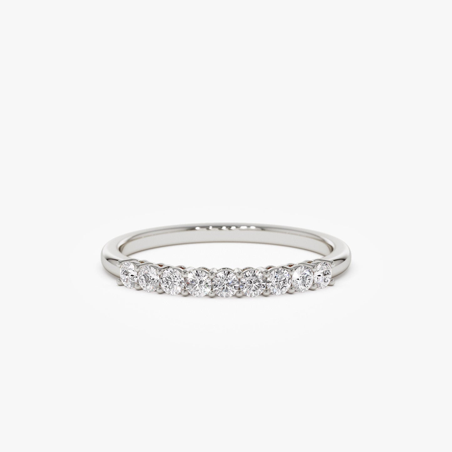 14k 0.30ctw 9 Stone Basket Setting Diamond Wedding Ring - Geum Jewels