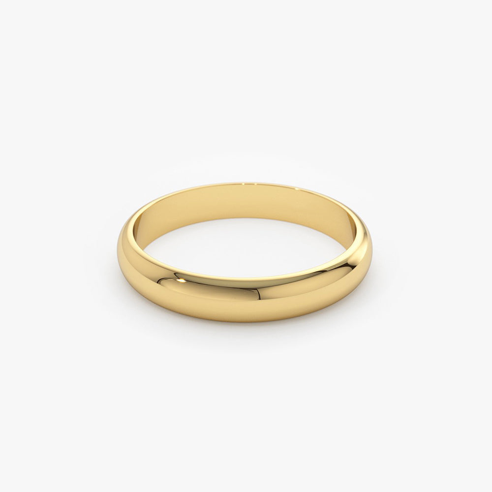 14k 3MM Classic Dome Unisex Wedding Ring - Geum Jewels
