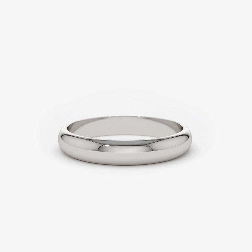 14k 3MM Classic Dome Unisex Wedding Ring - Geum Jewels
