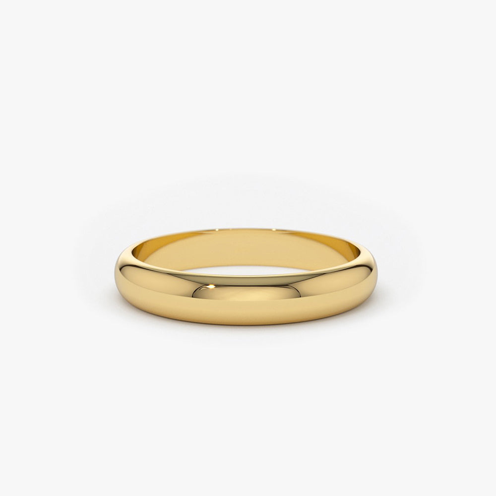 14k 3MM Classic Dome Unisex Wedding Ring - Geum Jewels