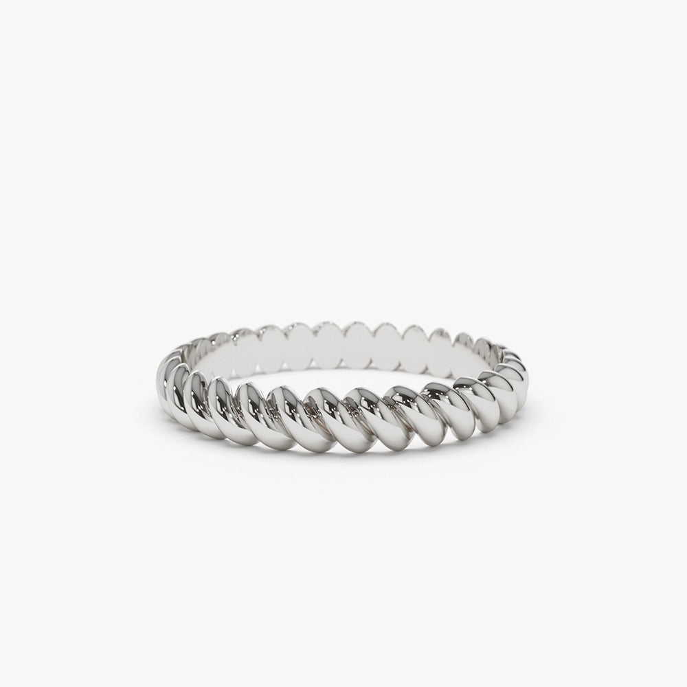 14K 3MM Twisted Rope Ring - Geum Jewels