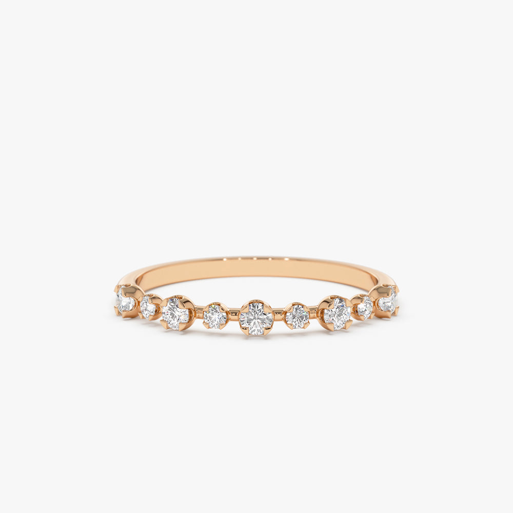 14k 4 Prong Petite Natural Diamond Ring - Geum Jewels