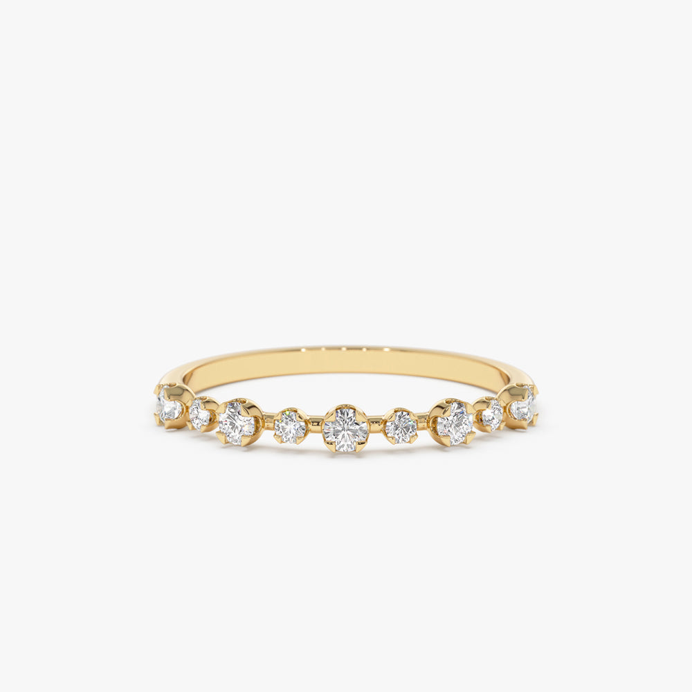 14k 4 Prong Petite Natural Diamond Ring - Geum Jewels