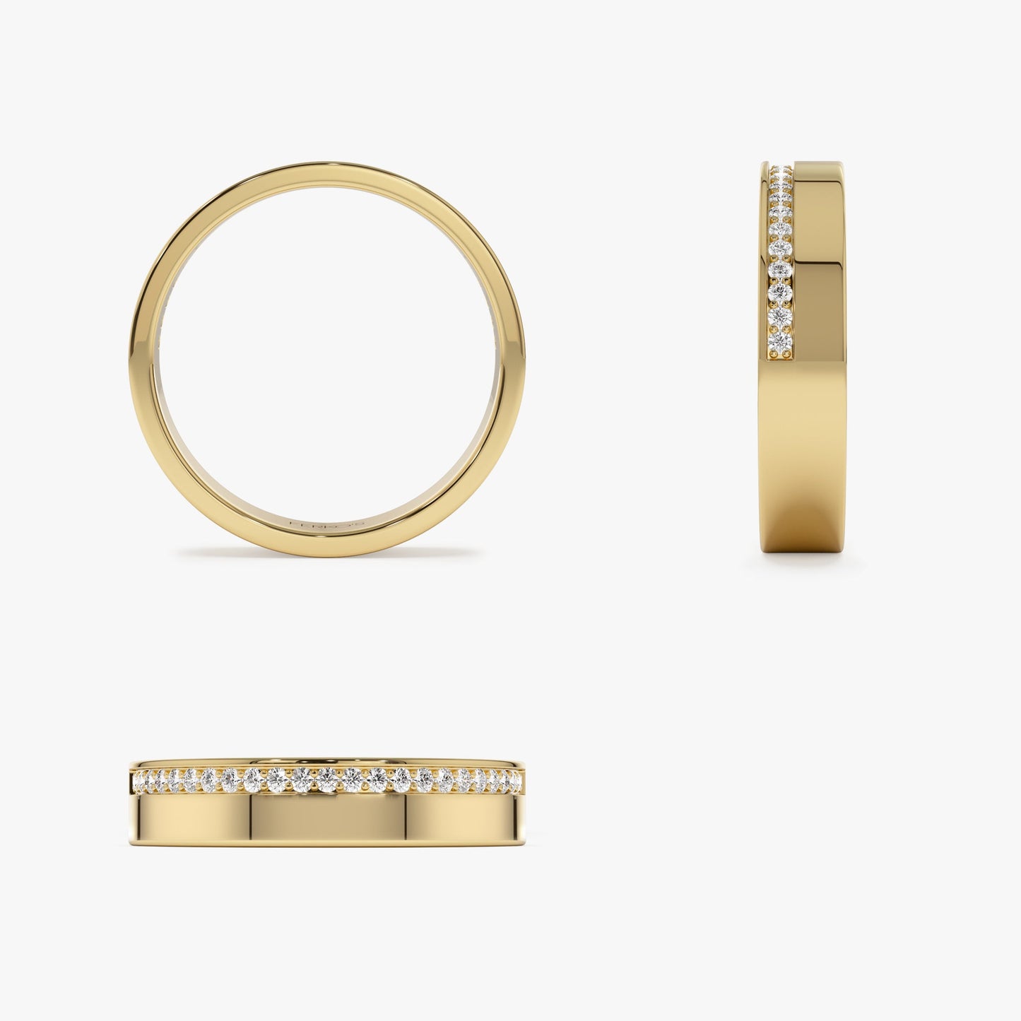 14K 4MM Half Eternity Diamond Wedding Band