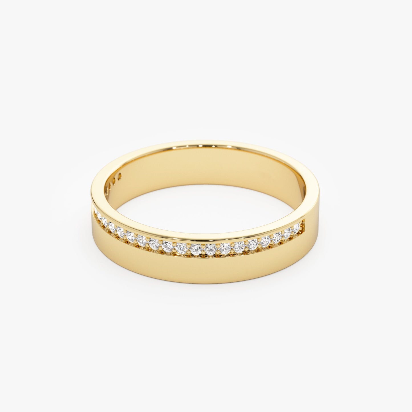 14K 4MM Half Eternity Diamond Wedding Band - Geum Jewels
