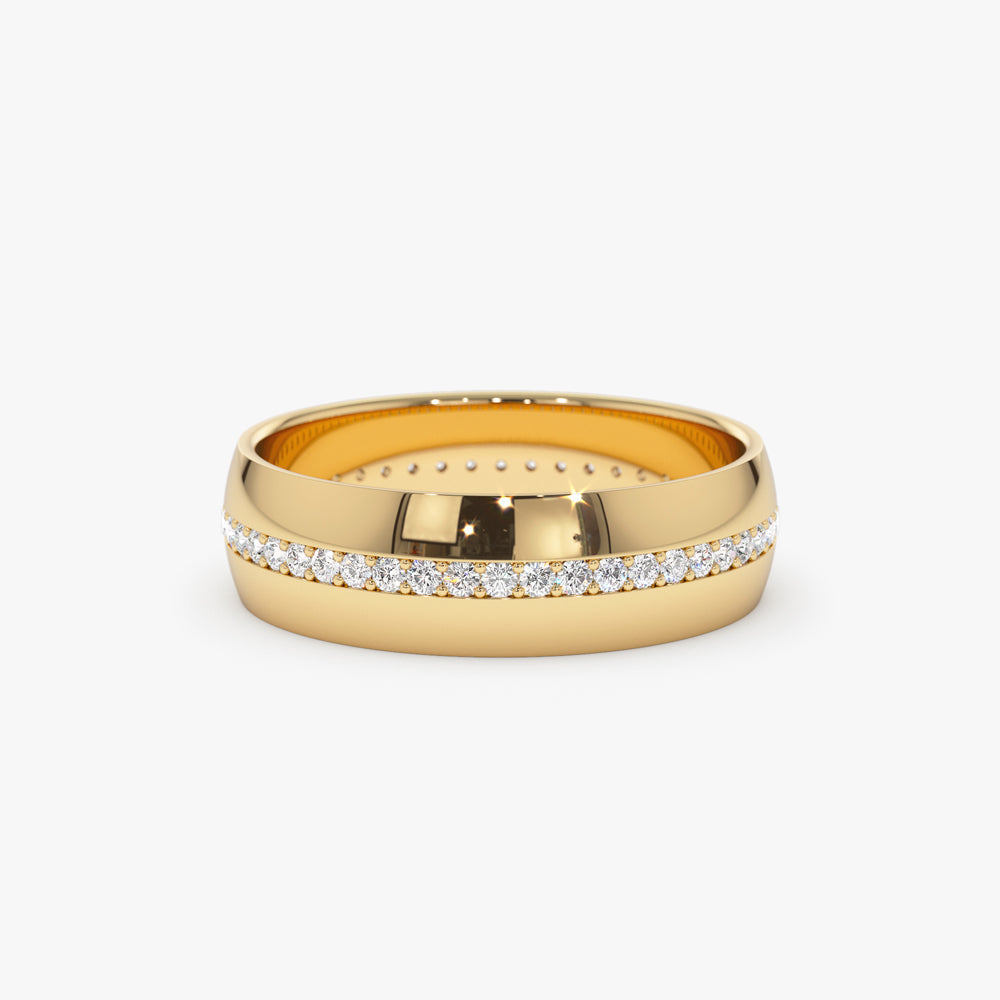 14k 5MM Wide Full Eternity Diamond Ring - Geum Jewels