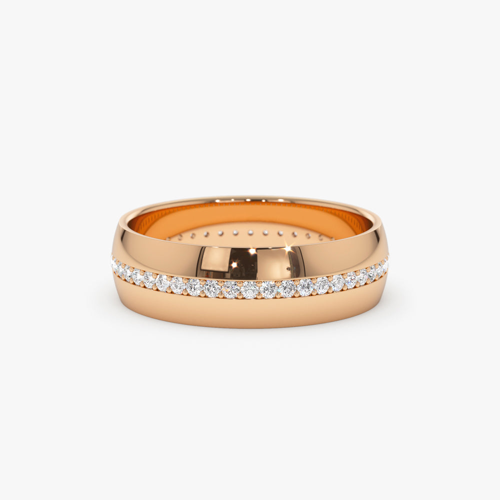 14k 5MM Wide Full Eternity Diamond Ring - Geum Jewels