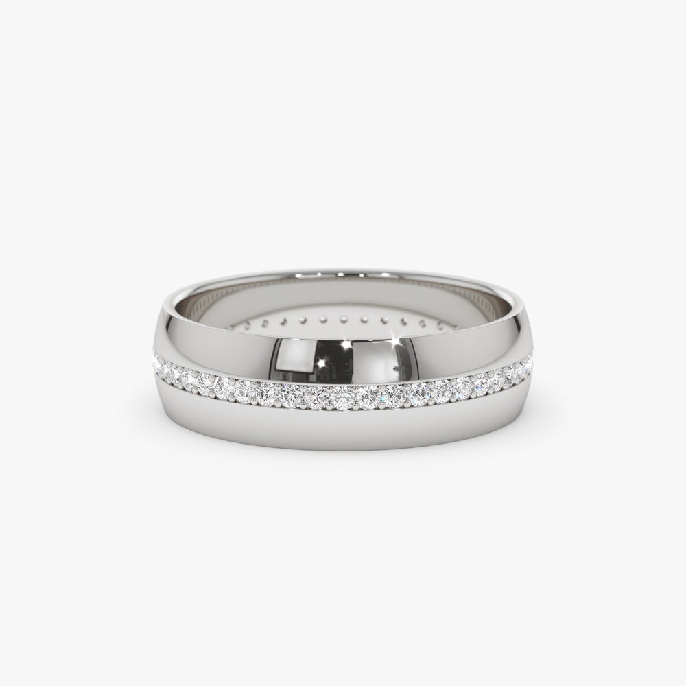 14k 5MM Wide Full Eternity Diamond Ring - Geum Jewels