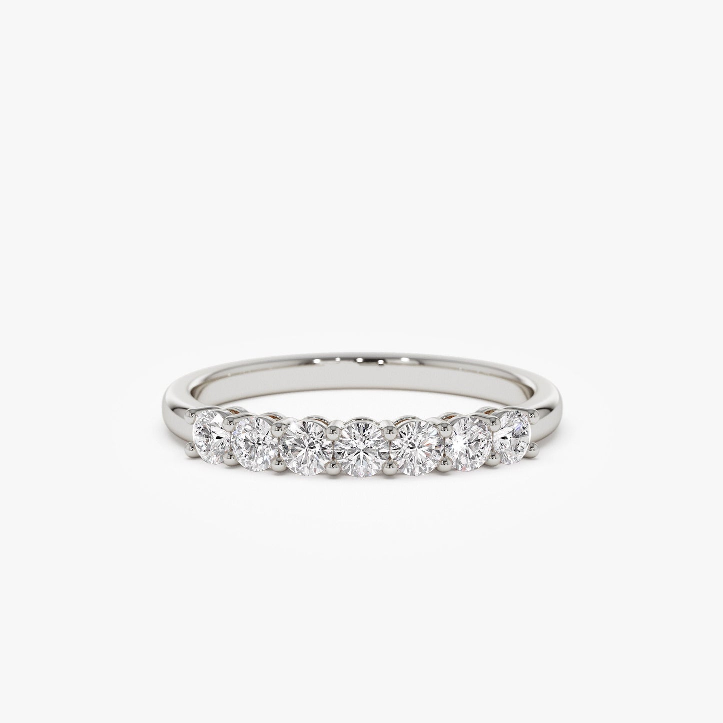 14k 7 Stone Basket Setting Shared Prong 0.40ctw - Geum Jewels