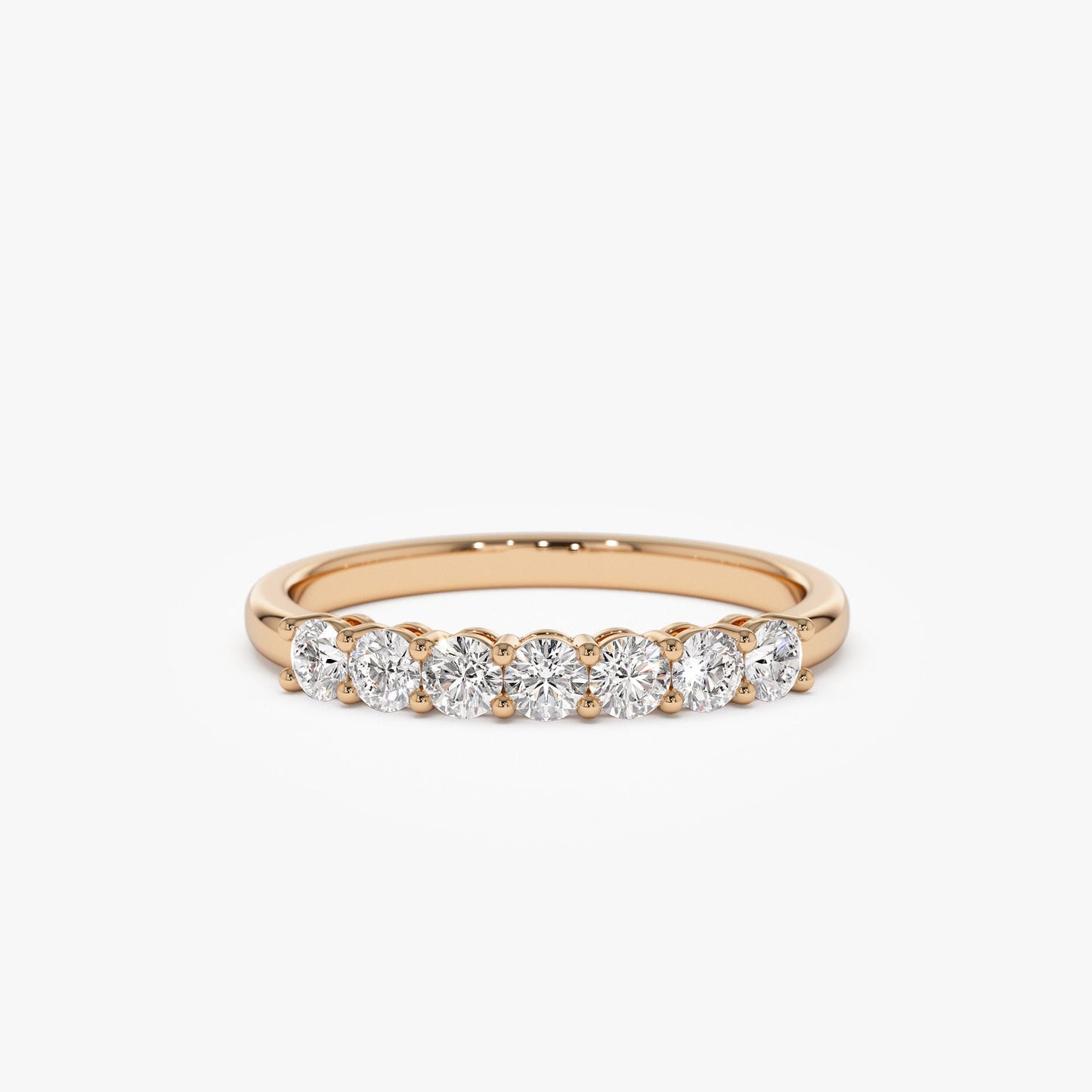 14k 7 Stone Basket Setting Shared Prong 0.40ctw - Geum Jewels