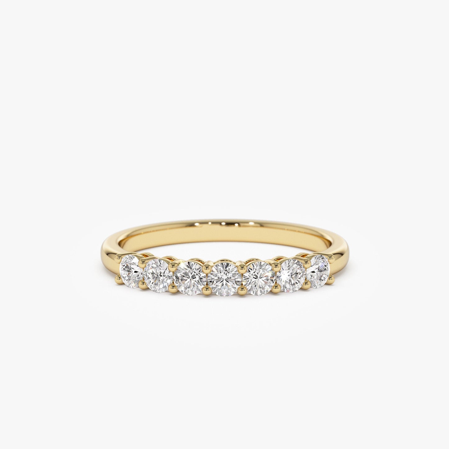 14k 7 Stone Basket Setting Shared Prong 0.40ctw - Geum Jewels