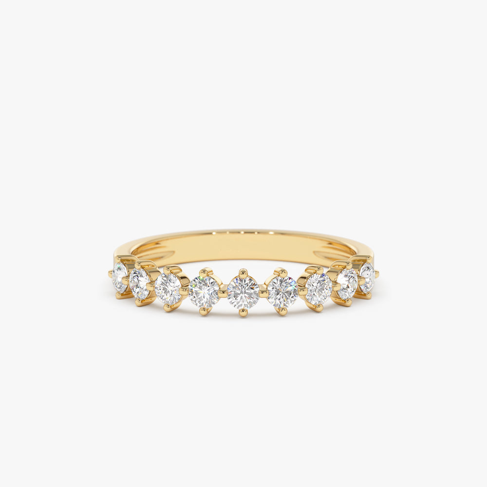 14k 9 Stone Prong Setting Women's Diamond Wedding Ring 0.55 ctw - Geum Jewels