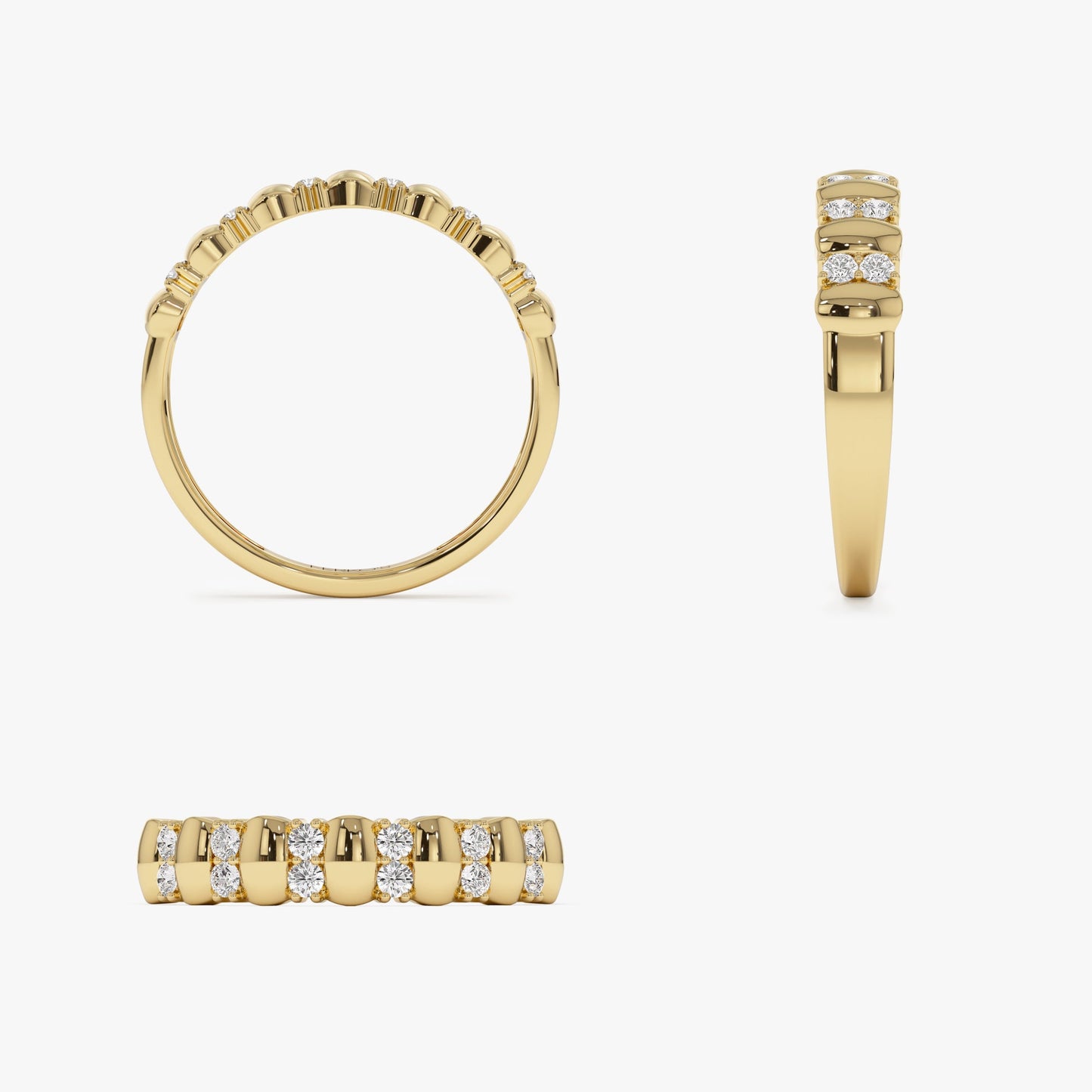 14K Alternating Diamond Bar Band