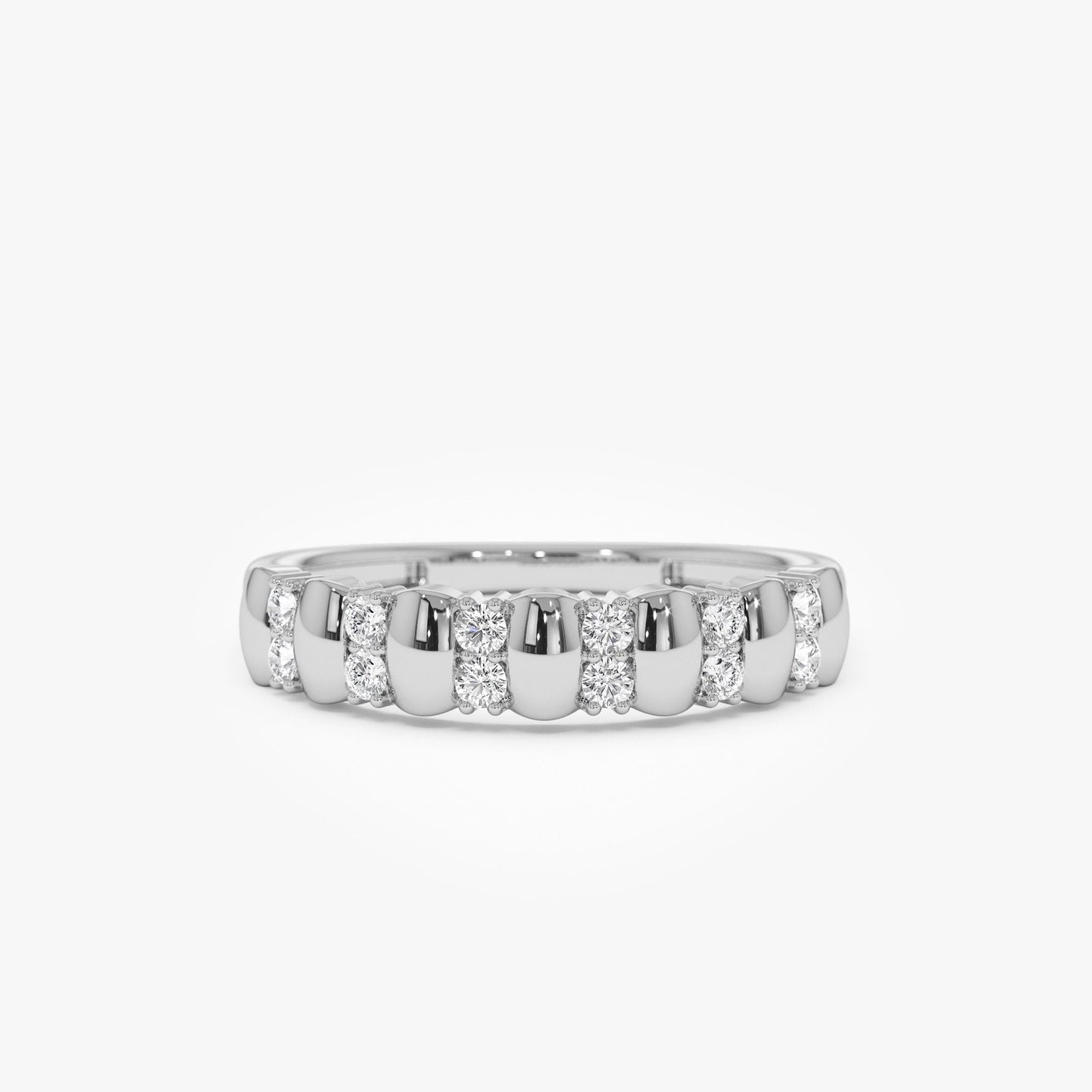 14K Alternating Diamond Bar Band - Geum Jewels
