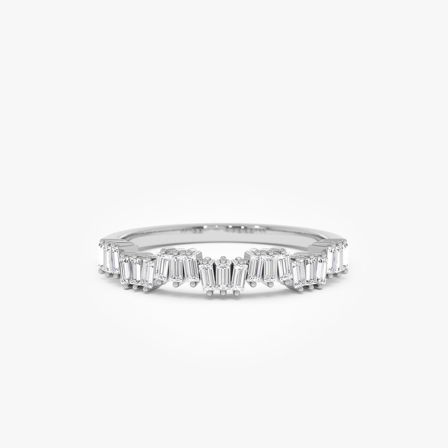 14k Asymetrical Baguette Diamonds Ring - Geum Jewels