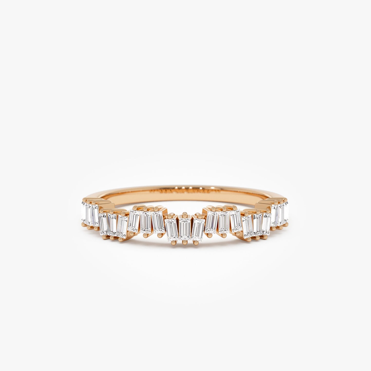 14k Asymetrical Baguette Diamonds Ring - Geum Jewels