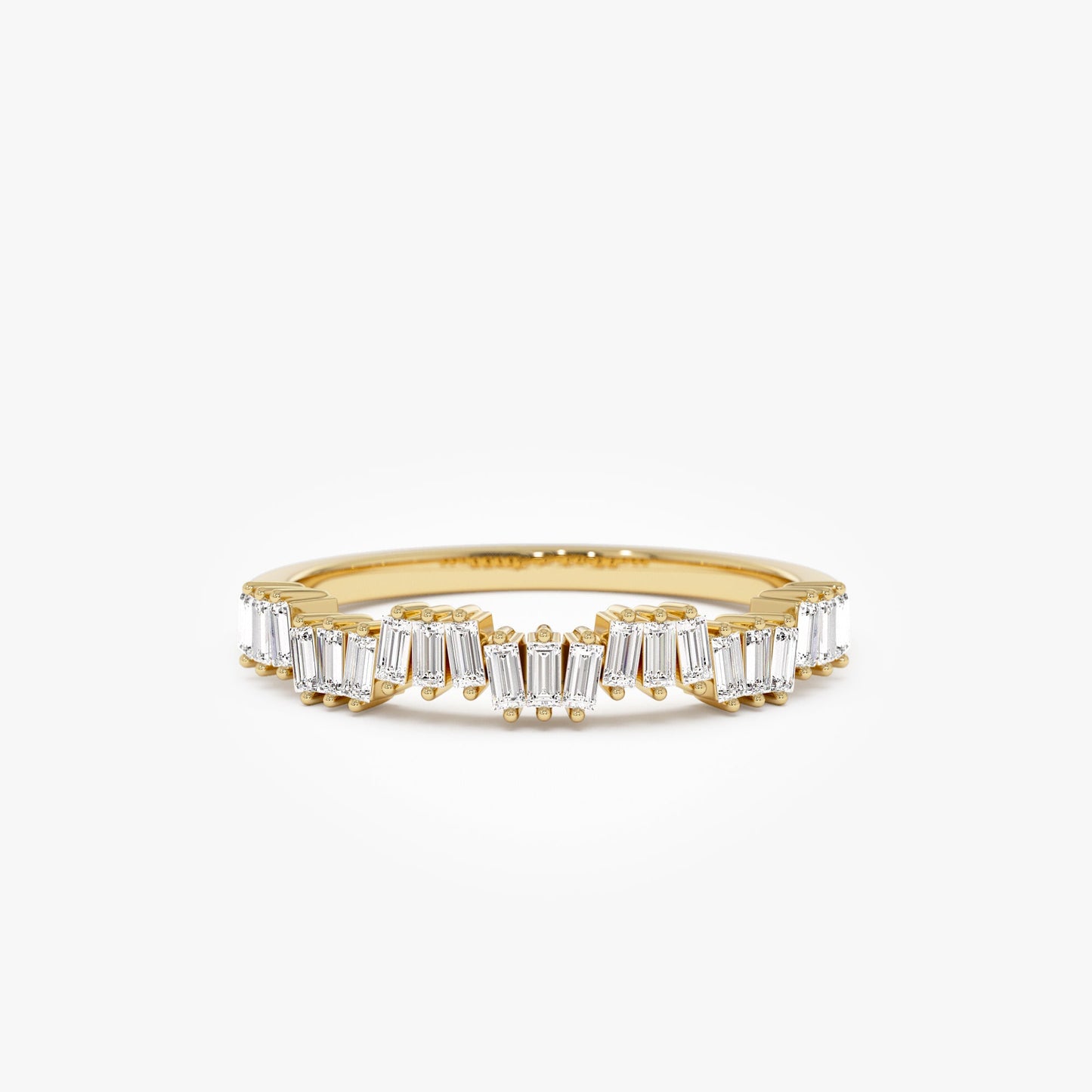 14k Asymetrical Baguette Diamonds Ring - Geum Jewels