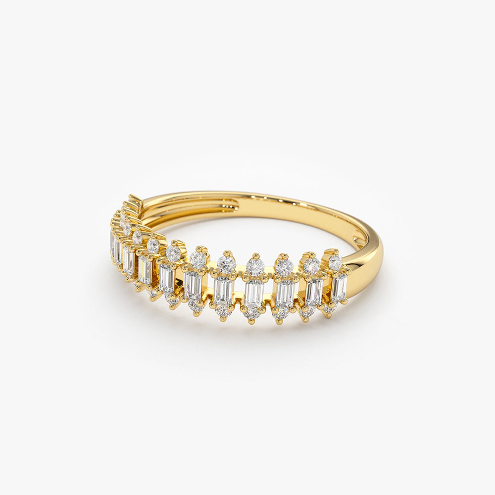 14K Bagguete Diamond Anniversary Ring