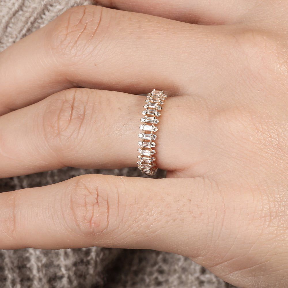 14K Bagguete Diamond Anniversary Ring