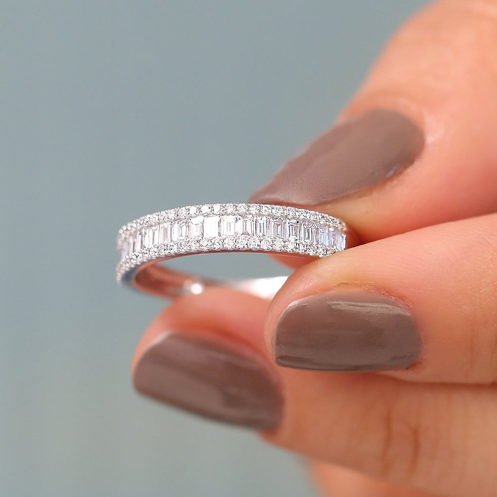 14K Baguette Diamond Anniversary Ring 0.75ctw