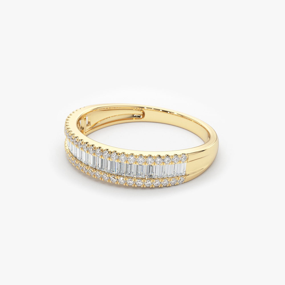 14K Baguette Diamond Anniversary Ring 0.75ctw