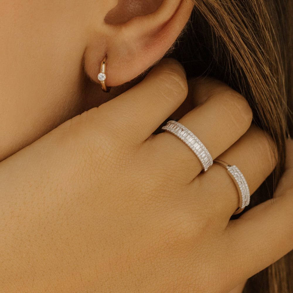 14K Baguette Diamond Anniversary Ring 0.75ctw