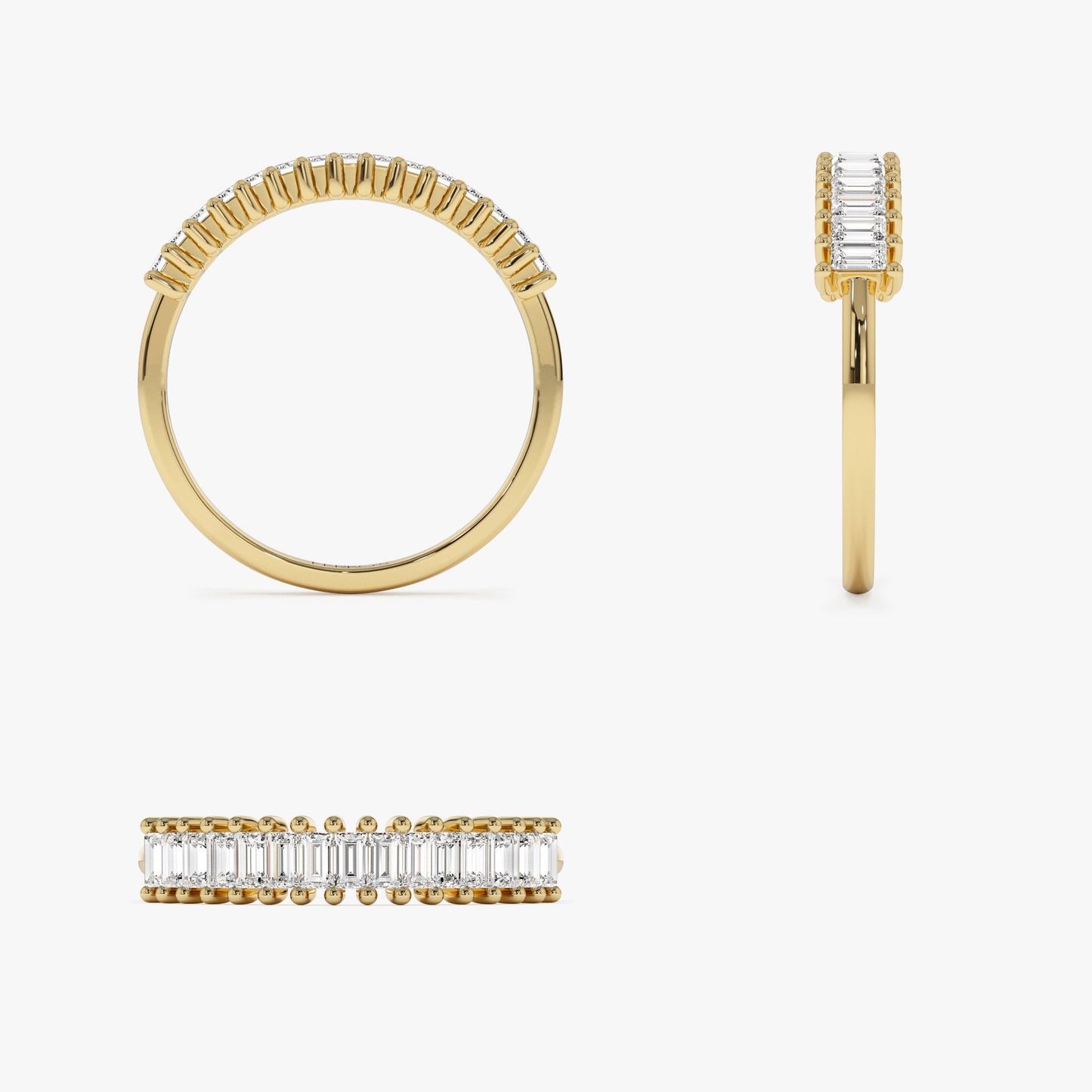 14k Baguette Diamond Wedding Band