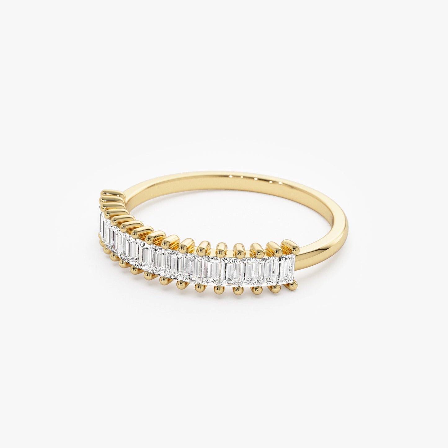 14k Baguette Diamond Wedding Band - Geum Jewels