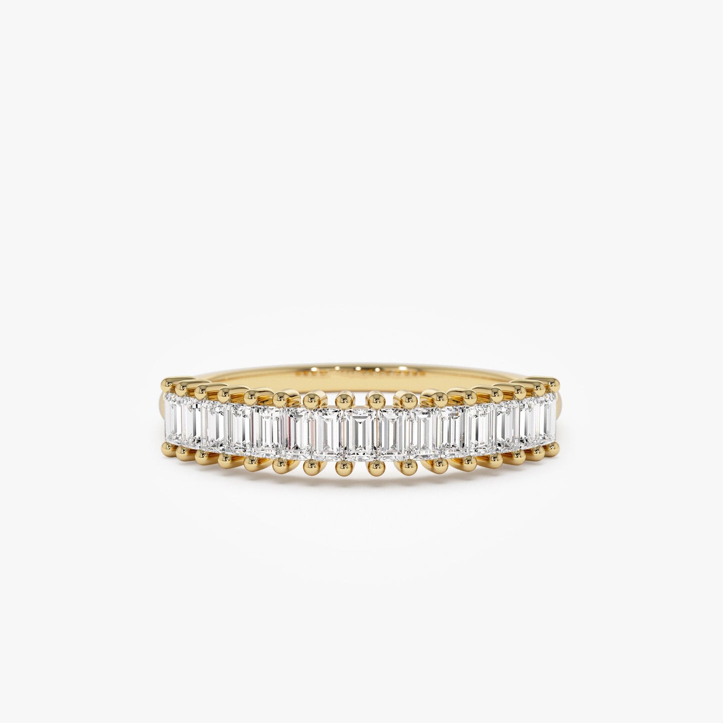 14k Baguette Diamond Wedding Band - Geum Jewels