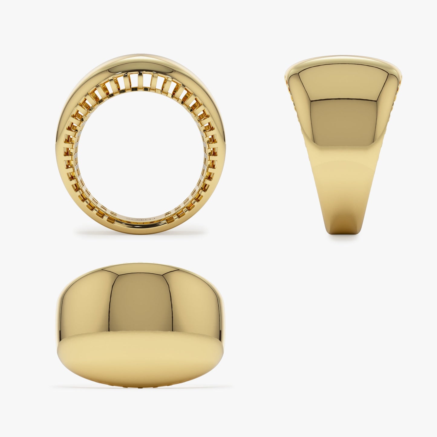 14k Chunky Gold Dome Graduating Statement Ring