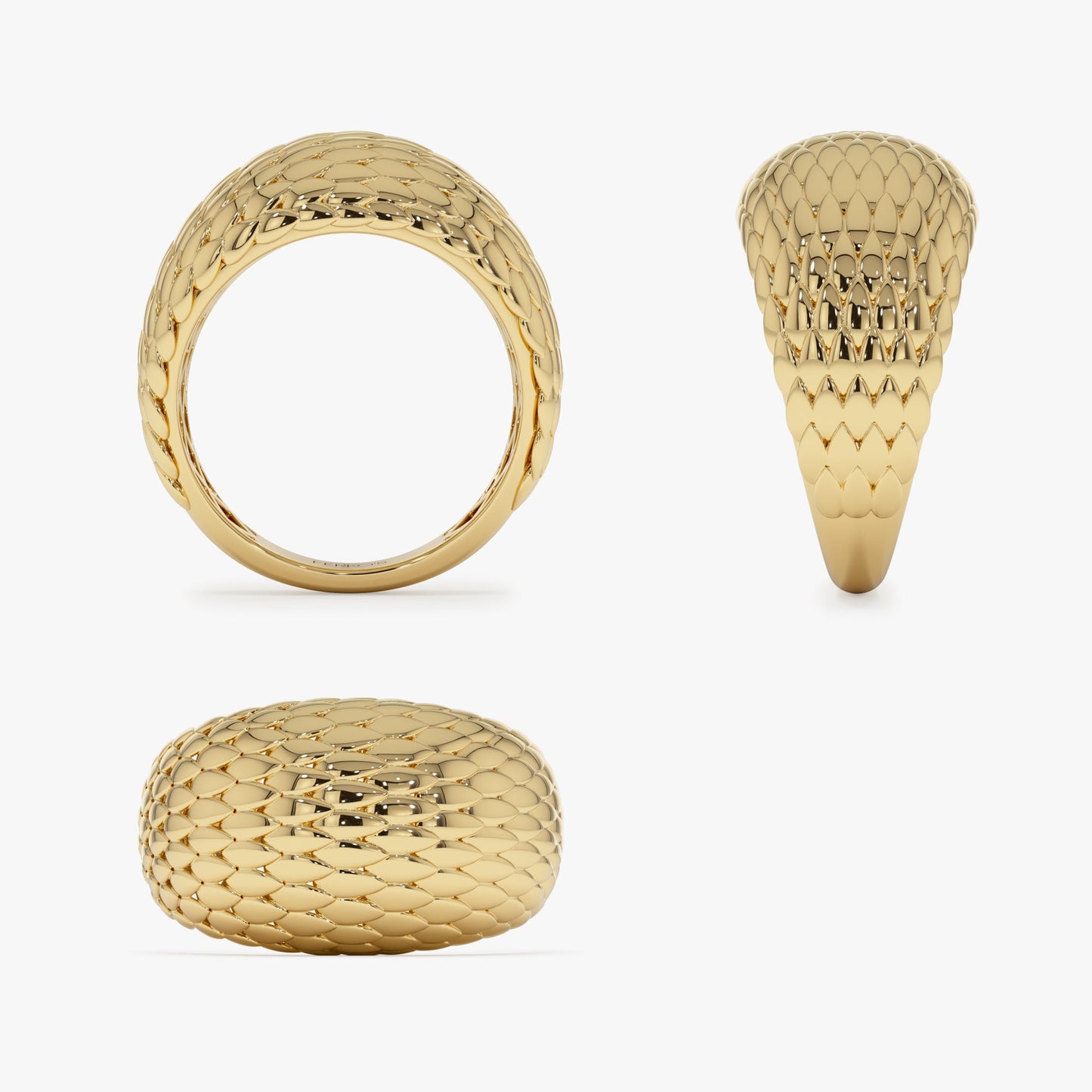 14K Chunky Snake Skin Texture Ring