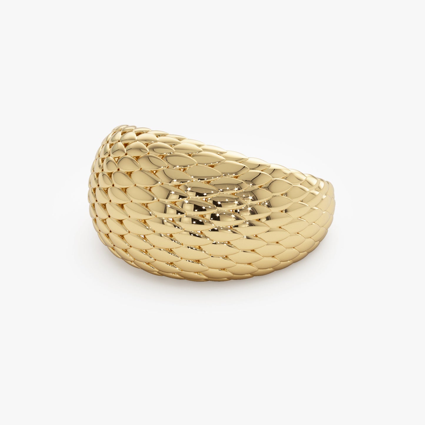 14K Chunky Snake Skin Texture Ring