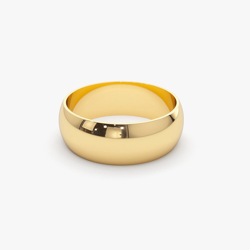 14k Classic 6MM Dome Wedding Ring - Geum Jewels