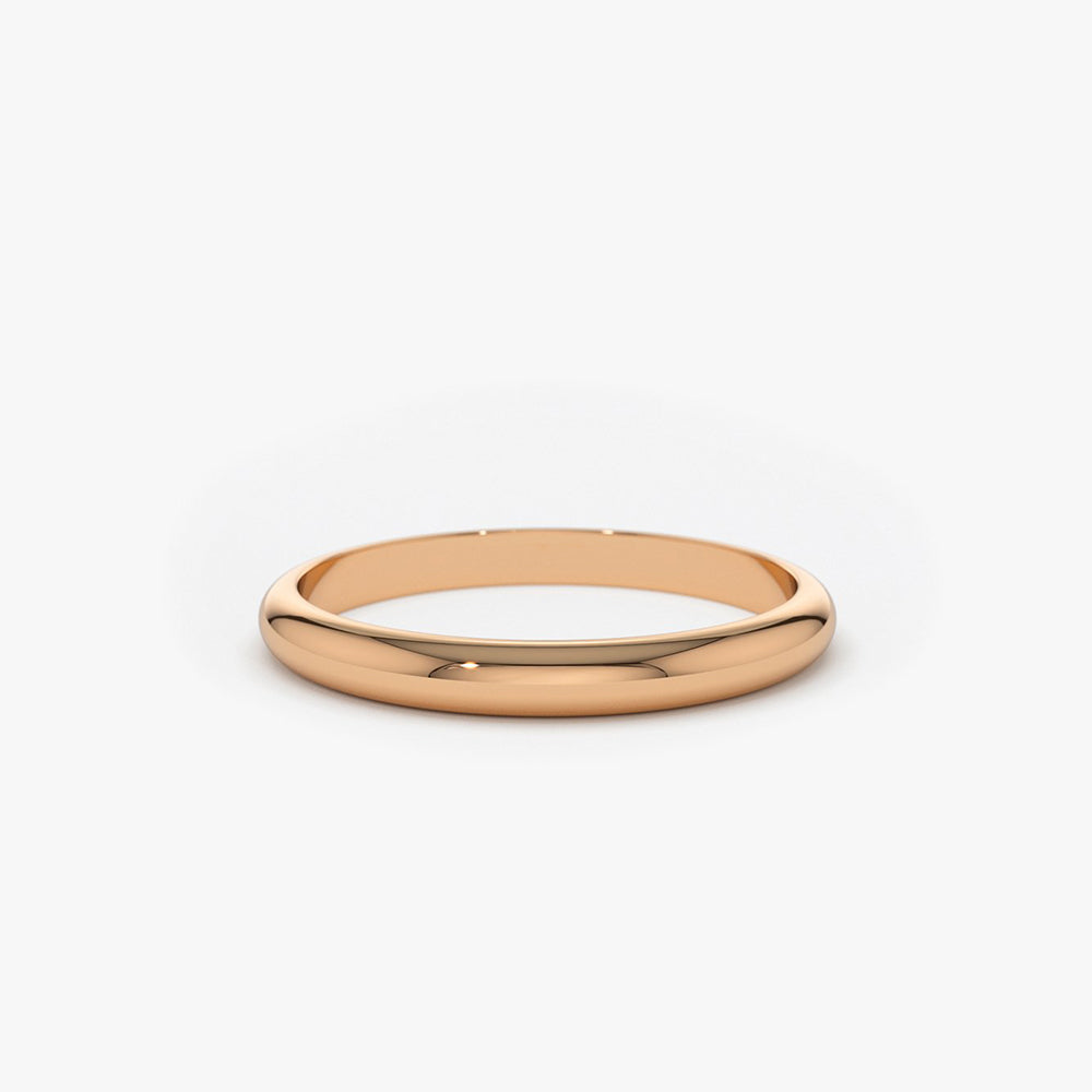 14k Classic Dome 2MM Band - Geum Jewels