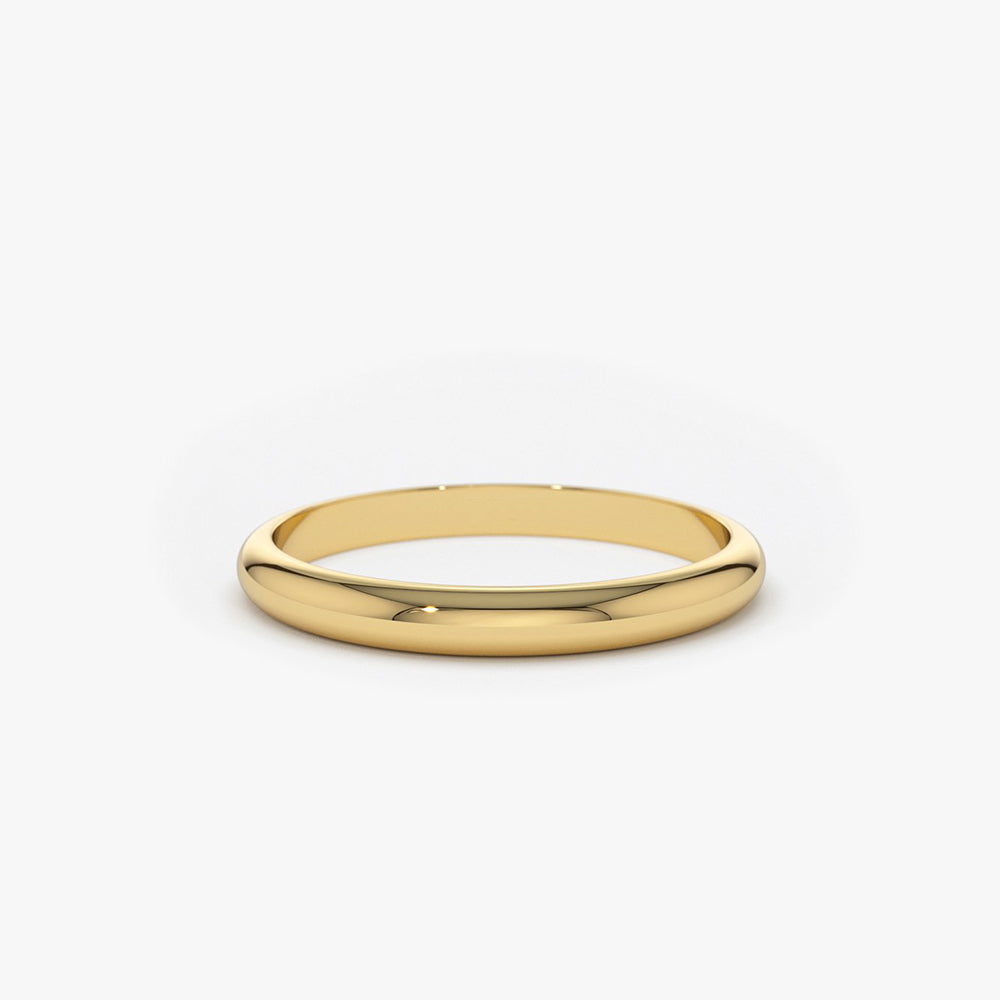 14k Classic Dome 2MM Band - Geum Jewels
