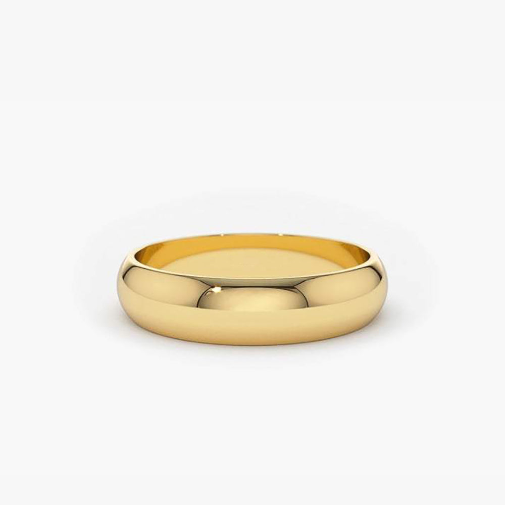 14k Classic Dome 4MM Unisex Wedding Ring - Geum Jewels