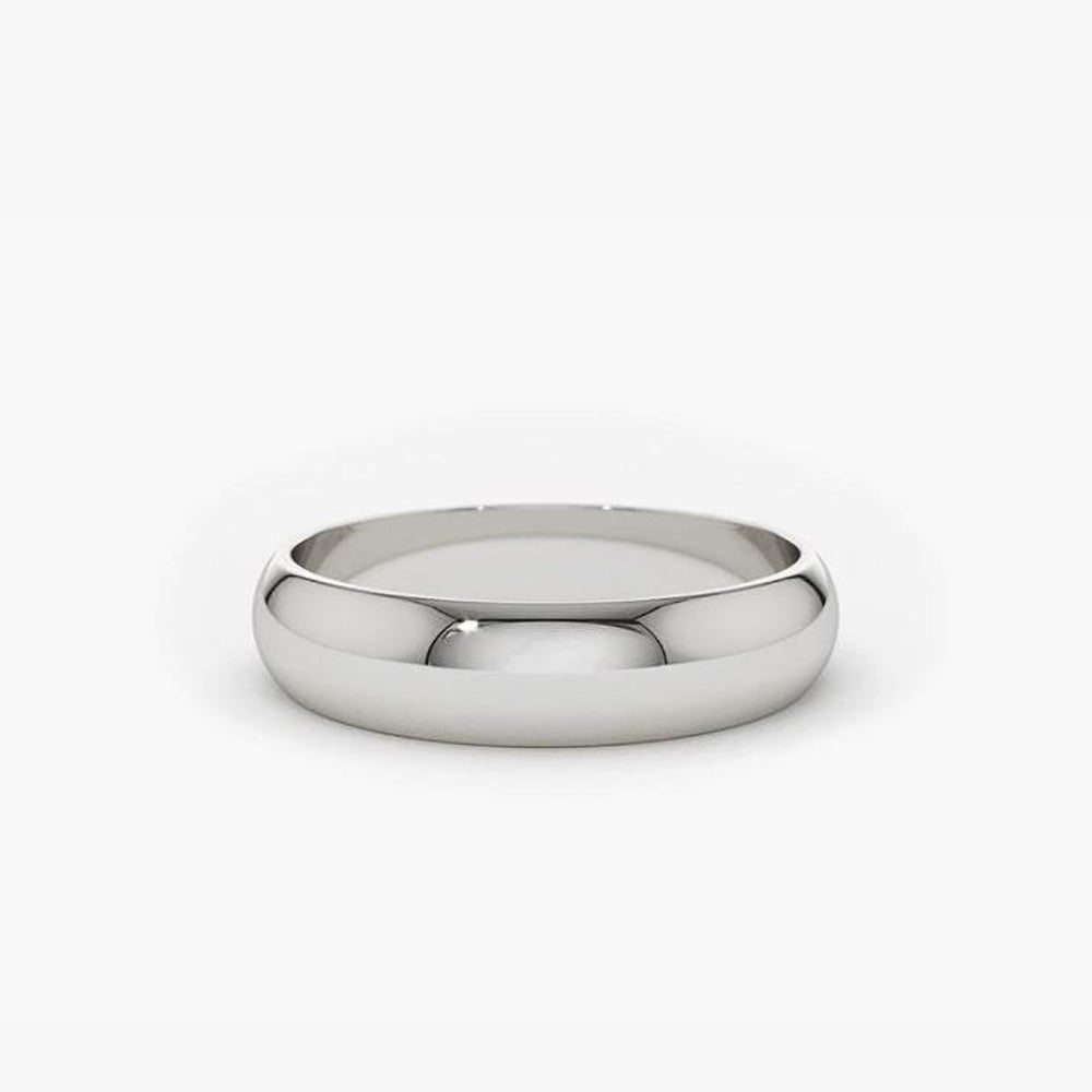14k Classic Dome 4MM Unisex Wedding Ring - Geum Jewels