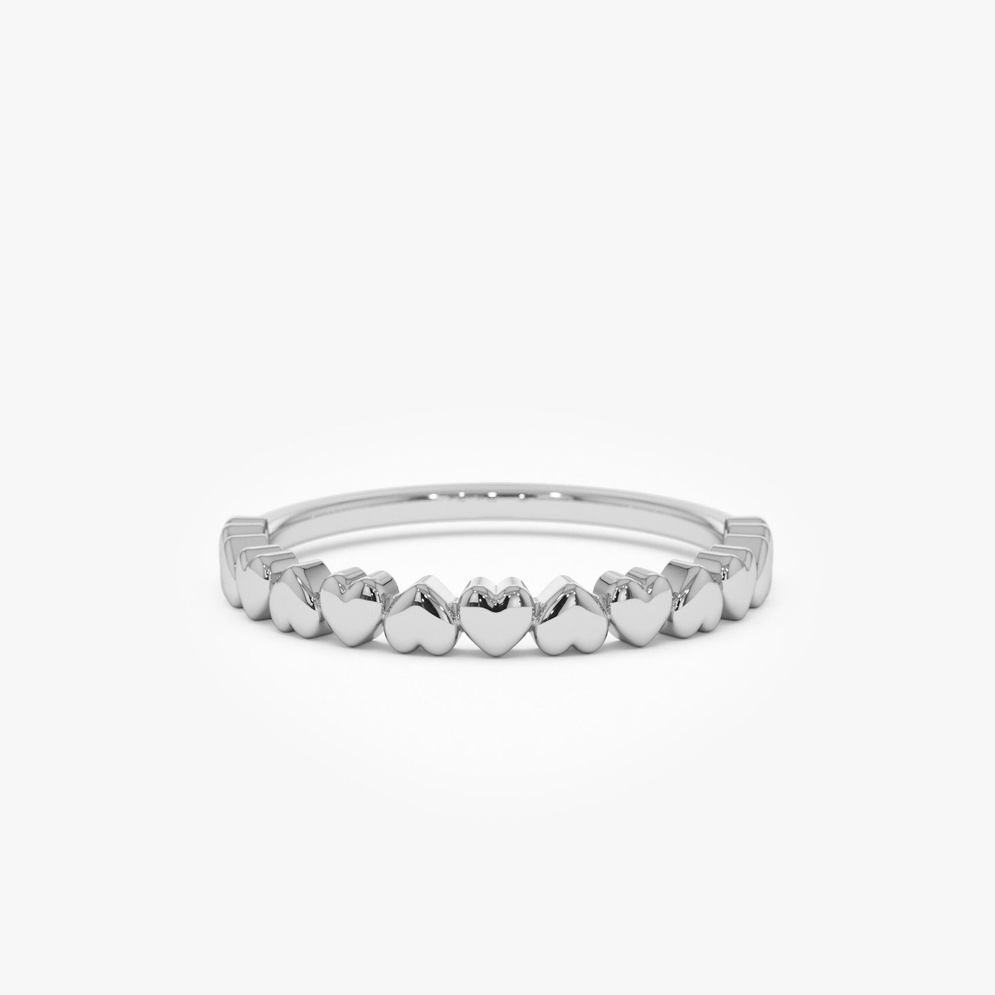 14k Dainty Heart Stacking Gold Ring - Geum Jewels