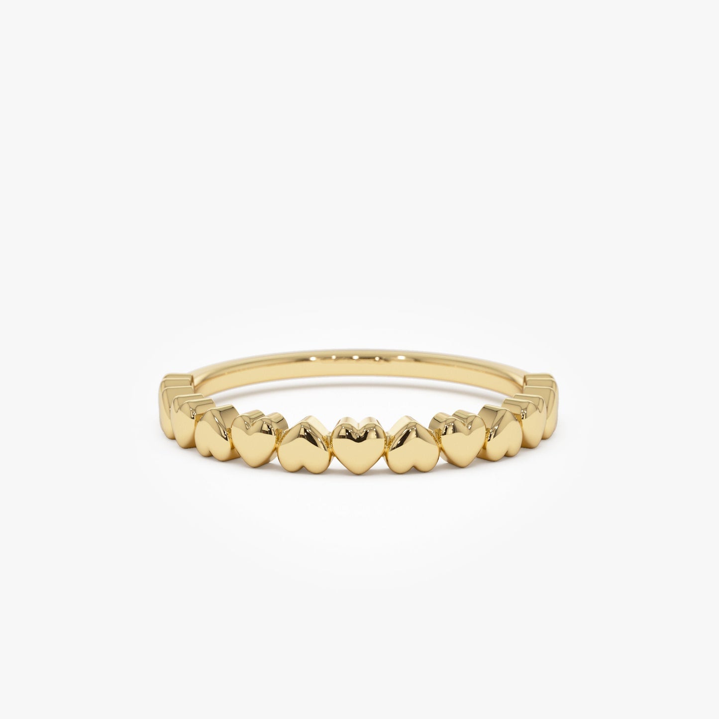 14k Dainty Heart Stacking Gold Ring - Geum Jewels