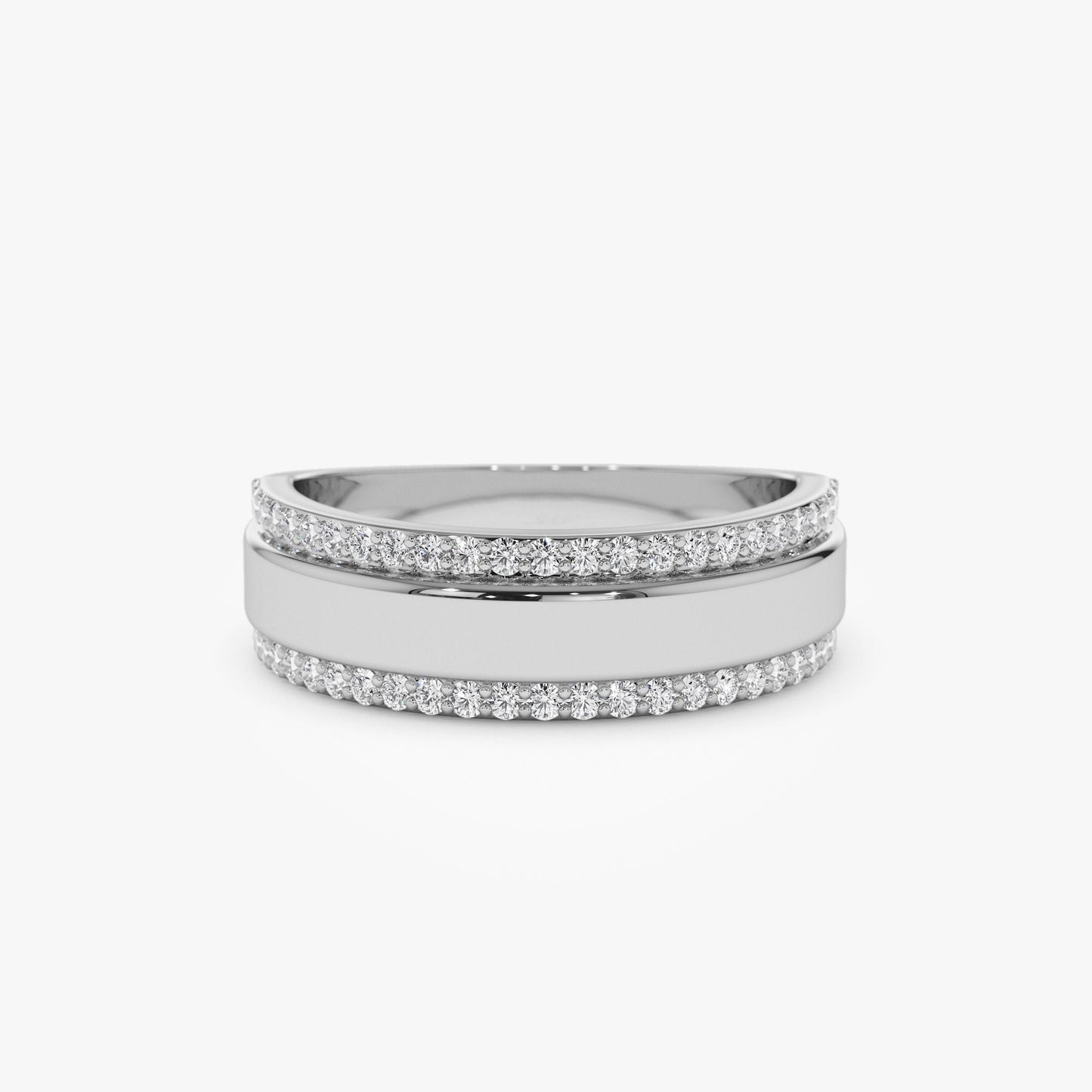 14k Diamond Diamond Edge Wedding Band - Geum Jewels