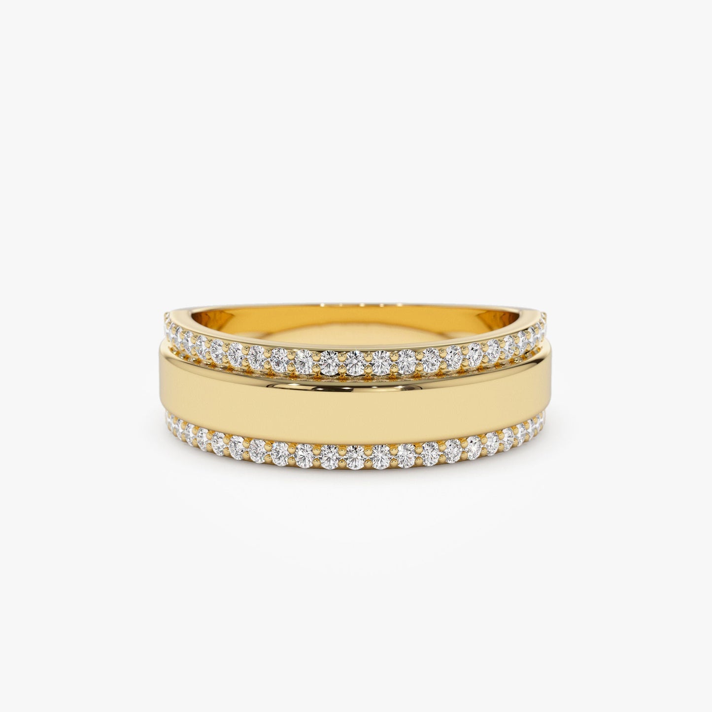 14k Diamond Diamond Edge Wedding Band - Geum Jewels