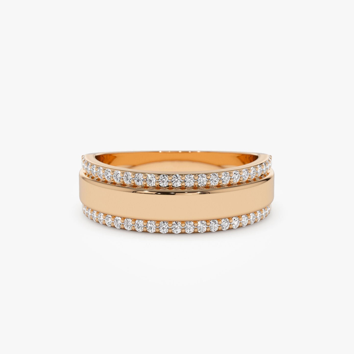 14k Diamond Diamond Edge Wedding Band - Geum Jewels