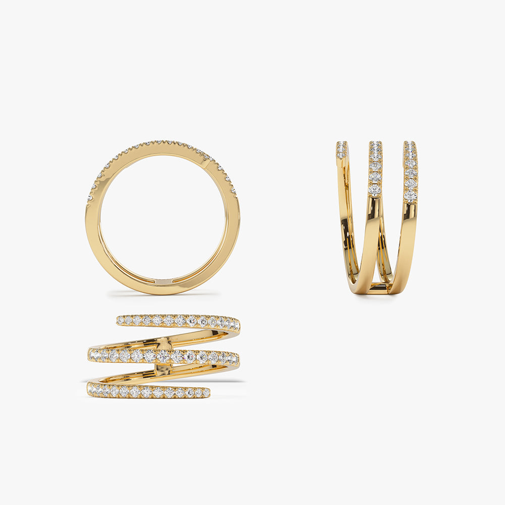 14k Diamond Spiral Ring - Geum Jewels