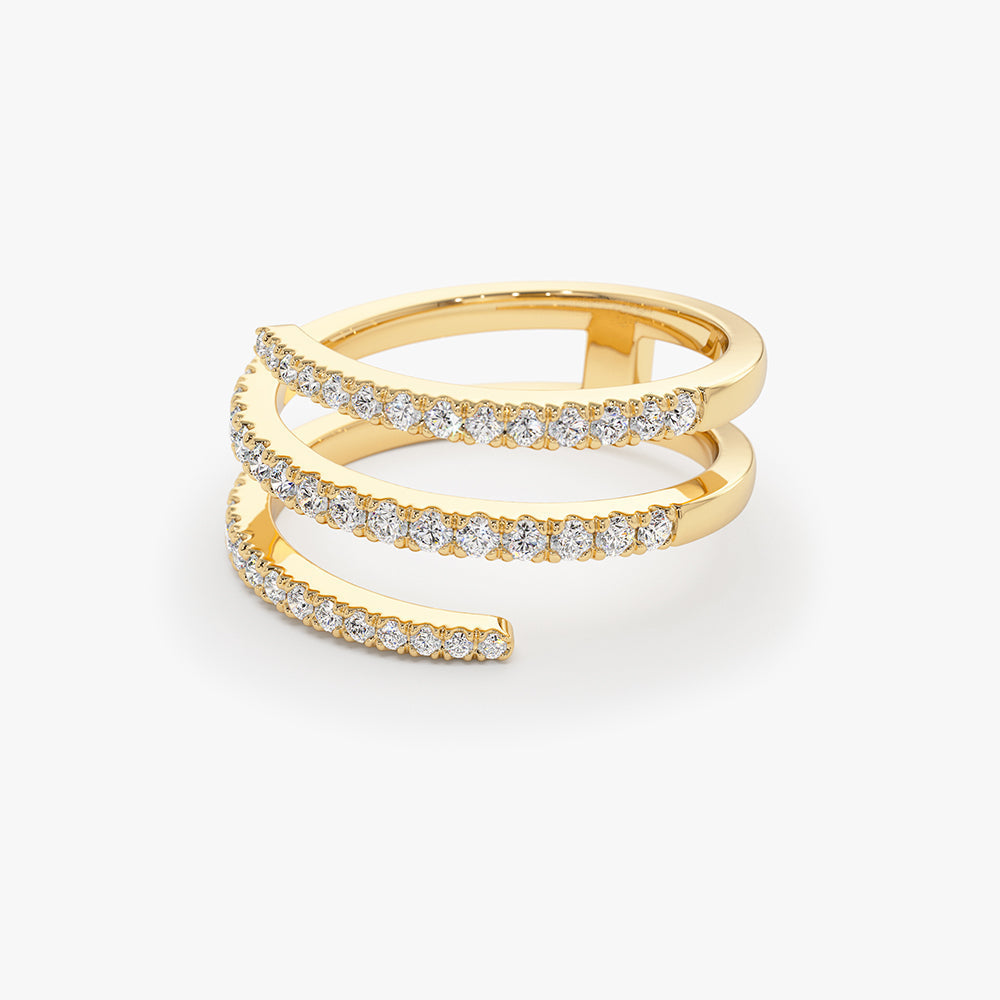 14k Diamond Spiral Ring - Geum Jewels